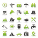 Camping and tourism icons - vector icon set