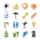 Simple Summer and Holiday Icons - Vector Icon Set