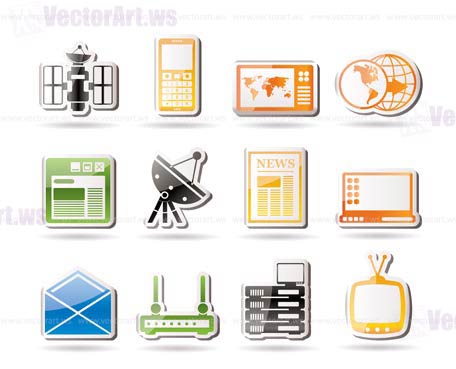 Simple Communication and Business Icons - Vector Icon Set