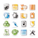 Simple Server Side Computer icons - Vector Icon Set