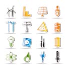 Simple Electricity,  power and energy icons - vector icon set