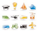 Simple Transportation and travel icons - vector icon set