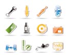 Simple Car Parts and Services icons - Vector Icon Set 1