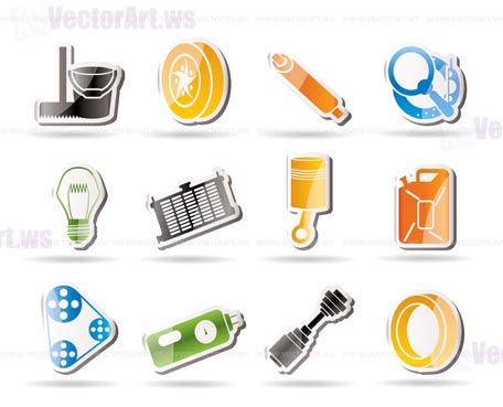 Simple Car Parts and Services icons - Vector Icon Set 2