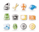Simple Retro business and office object icons - vector icon set