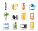 Simple Kitchen and home equipment icons - vector icon set