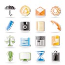 Simple Business and Office internet Icons - Vector icon Set