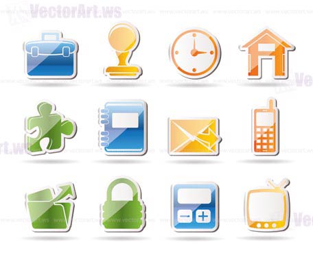 Simple Business and office icons - vector icon set