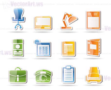 Simple Business, office and firm icons - vector icon set