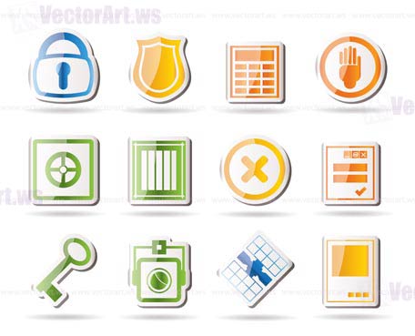 Simple Security and Business icons - vector  icon set