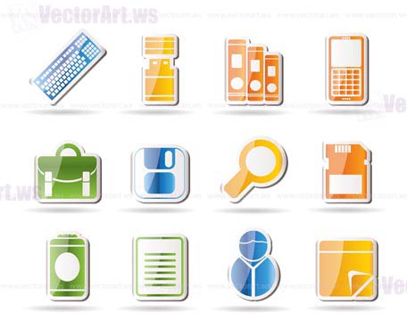 Business and Office tools icons - vector icon set 3