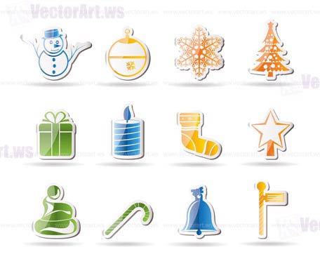 Beautiful Christmas And Winter Icons - Vector Icon Set