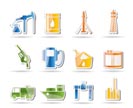 Oil and petrol industry icons - vector icon set