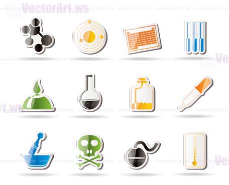 Chemistry industry icons - vector icon set