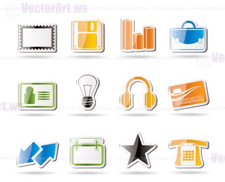 Office and business icons - vector icon set