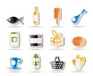 Shop, food and drink icons 1 - vector icon set