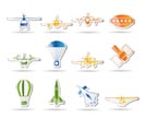 different types of Aircraft Illustrations and icons - Vector icon set 2