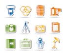 Photography equipment icons - vector icon set