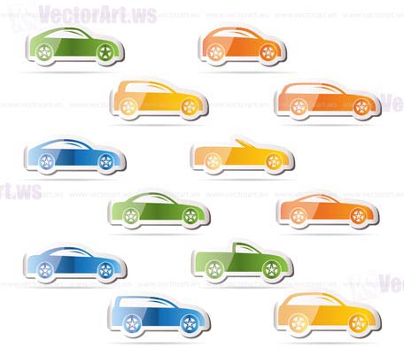 different types of cars icons - Vector icon set