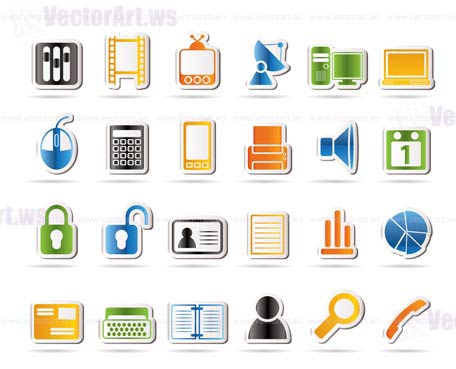 Business and office icons - vector icon set