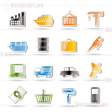 Industry and Business icons - vector icon set