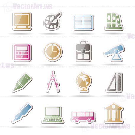 School and education icons - vector icon set