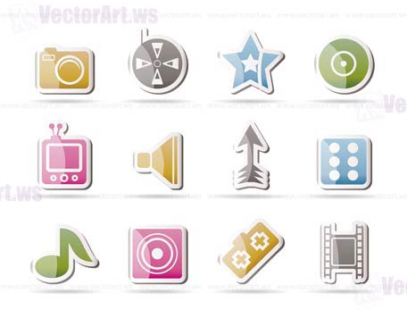 Entertainment and media Icons - Vector Icon Set
