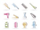 hairdressing, coiffure and make-up icons  - vector icon set