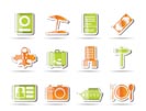 travel, trip and holiday icons - vector icon set