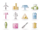 Electricity and power icons - vector icon set