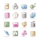 phone performance, internet and office icons - vector icon set