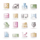 bank, business, finance and office icons - vector icon set