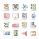 Computer  performance and equipment icons - vector icon set