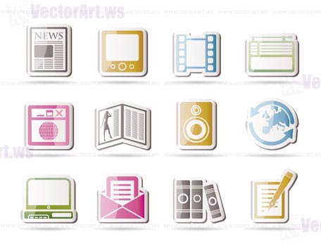 Media and information icons - Vector Icon Set