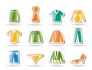 male and female Clothing Icons - Vector Icon Set