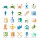 Airport, travel and transportation icons -  vector icon set