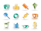 Sweet food and confectionery icons - vector icon set