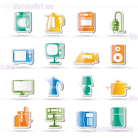 home equipment icons - vector icon set