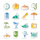 travel, trip and tourism icons - vector icon set