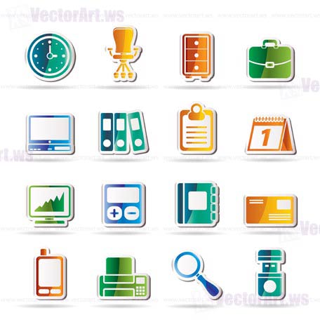 Business and office icons - vector icon set