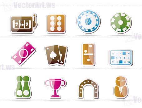 gambling and casino Icons - vector icon set