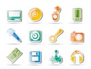 Computer and mobile phone Equipment Icons - Vector Icon Set