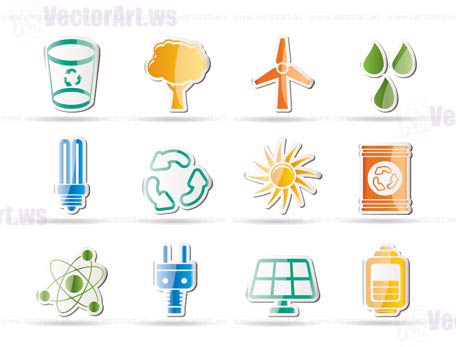 Ecology, energy and nature icons - Vector Icon Set