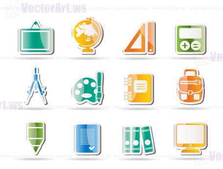 School and education icons - vector icon set