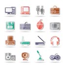 Computer equipment and periphery icons - vector icon set
