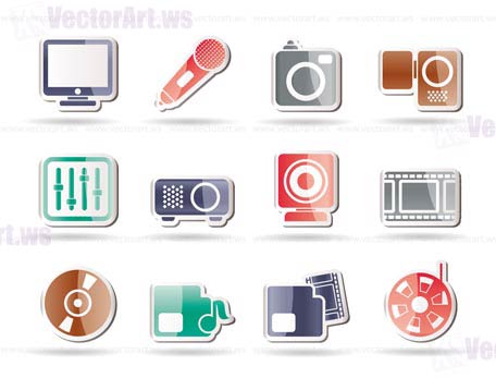 Media equipment icons - vector icon set