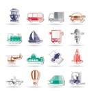 Transportation, travel and shipment icons - vector icon set