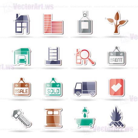 Real Estate and building icons - Vector Icon Set