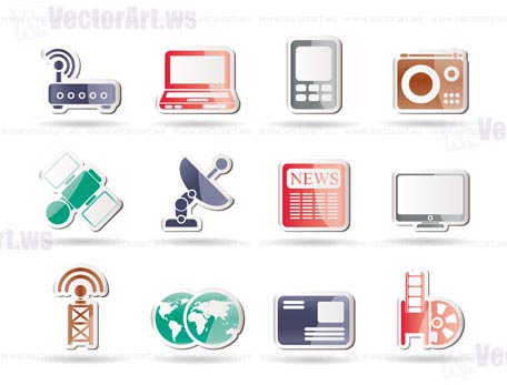 Business, technology  communications icons - vector icon set