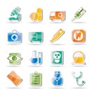 medical, hospital and health care icons - vector icon set